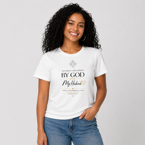 Divinely Designed for Him – Women’s Short-Sleeved T-Shirt (White)