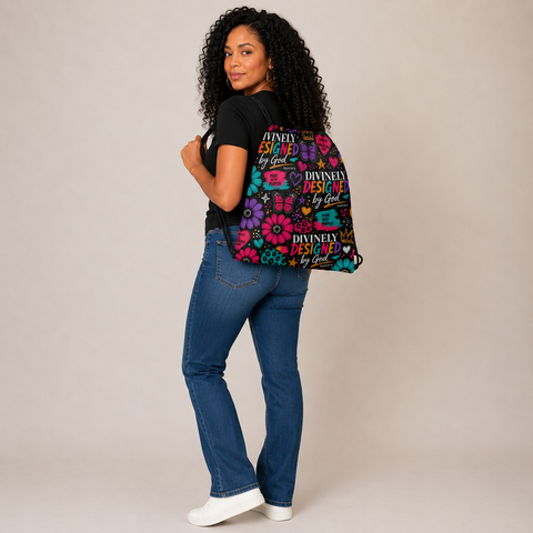 Divinely Designed by God Premium Drawstring Bag