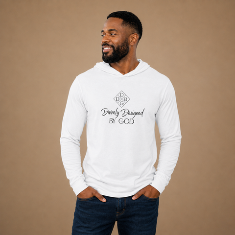 DDBG Logo - Unisex Hooded Long-sleeve Tee (White)