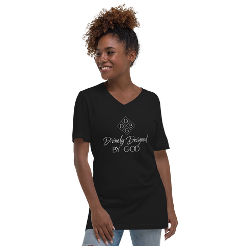 DDBG Logo Unisex Short Sleeve V-Neck T-Shirt (Black)