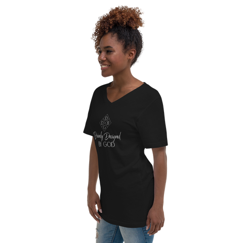 DDBG Logo Unisex Short Sleeve V-Neck T-Shirt (Black)